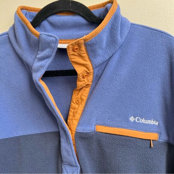 Columbia fleece snap closure jacket top blue Size XL - Picture 2 of 4